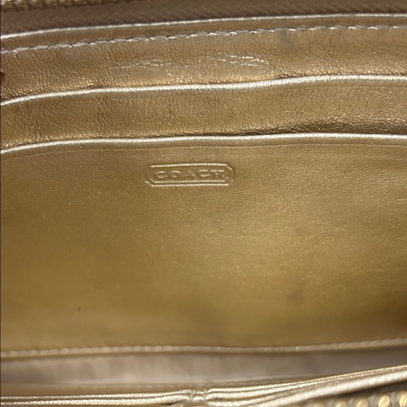 Coach Metallic Gold Wristlet Clutch - Picture 5 of 6